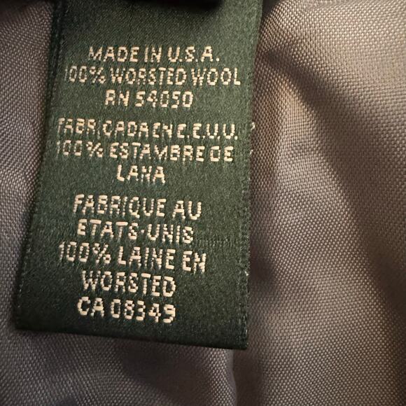 Vintage Lauren Ralph Lauren 100% Wool Grey Trouser Pants Size 12P - Picture 9 of 9